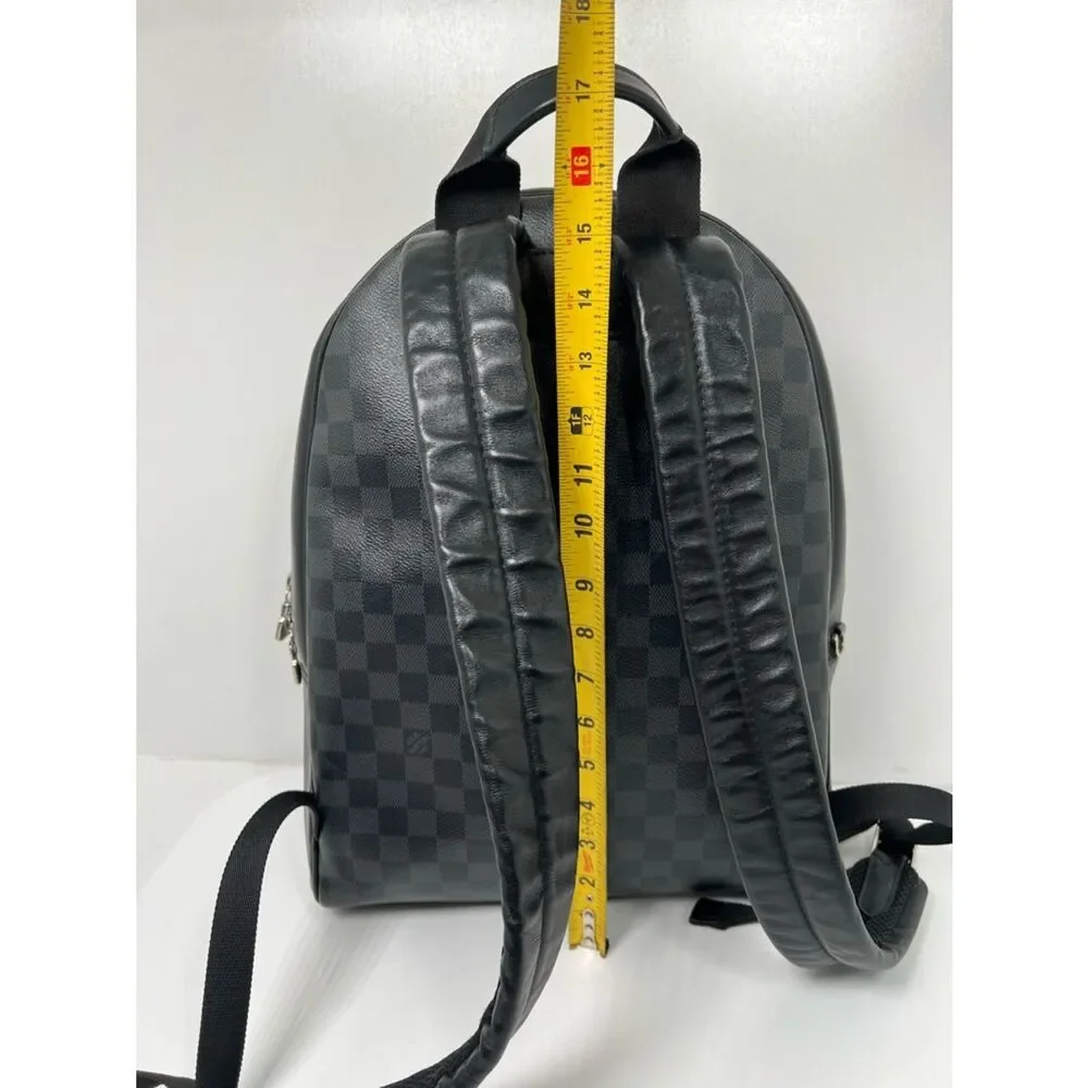 Louis Vuitton Josh Backpack Black Leather Damier Graphite